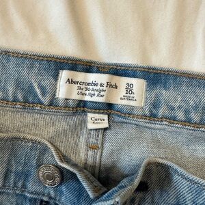 Abercrombie & Fitch Light Blue 90s Straight Ultra High Rise Jeans